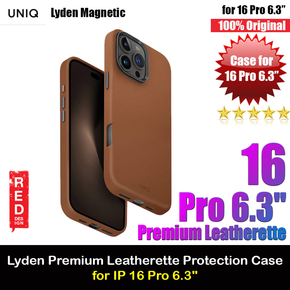 Uniq Lyden Premium Leatherette Magnetic Protection Case for iPhone 16 Pro Max 6.9 (Caramel)