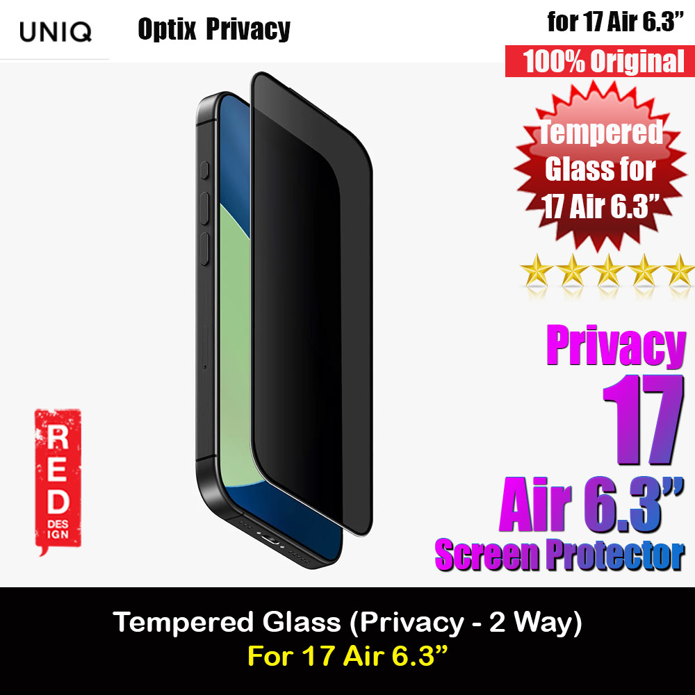 Uniq Optix Covex Privacy Anti View Anti Peep Tempered Glass Screen Protector with Installation Helper Kit for iPhone Air 6.5 (Privacy)