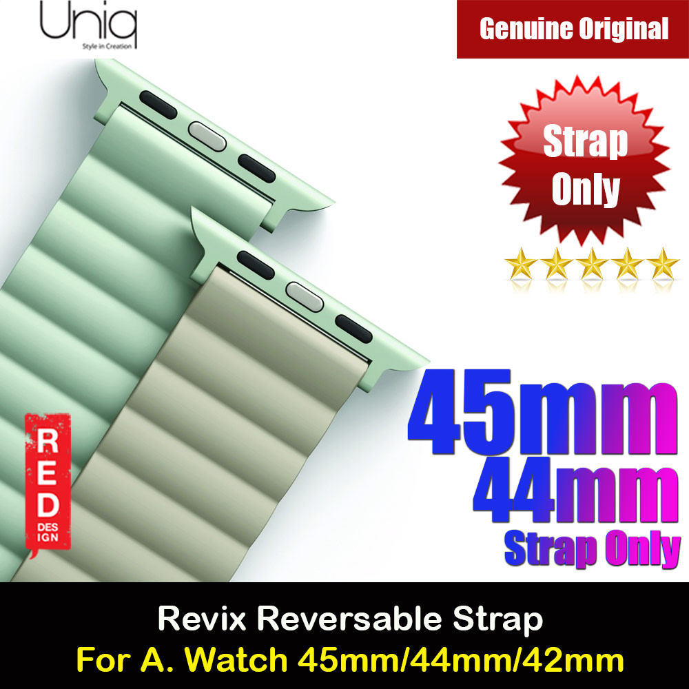 Uniq Revix Reversible Magnetic Silicone Strap Apple Watch 45mm 44mm 42mm Series 1 2 3 4 5 6 7 SE Nike (Sage Beige)