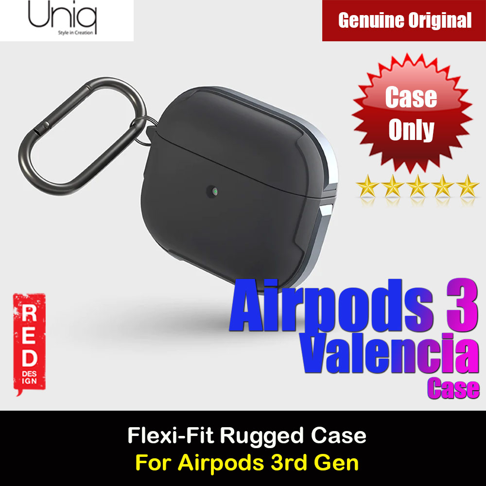 Uniq Valencia Tough Drop Protection Hard Case with aluminium bumper for Airpods 3 Airpods 3rd Gen (Grey)