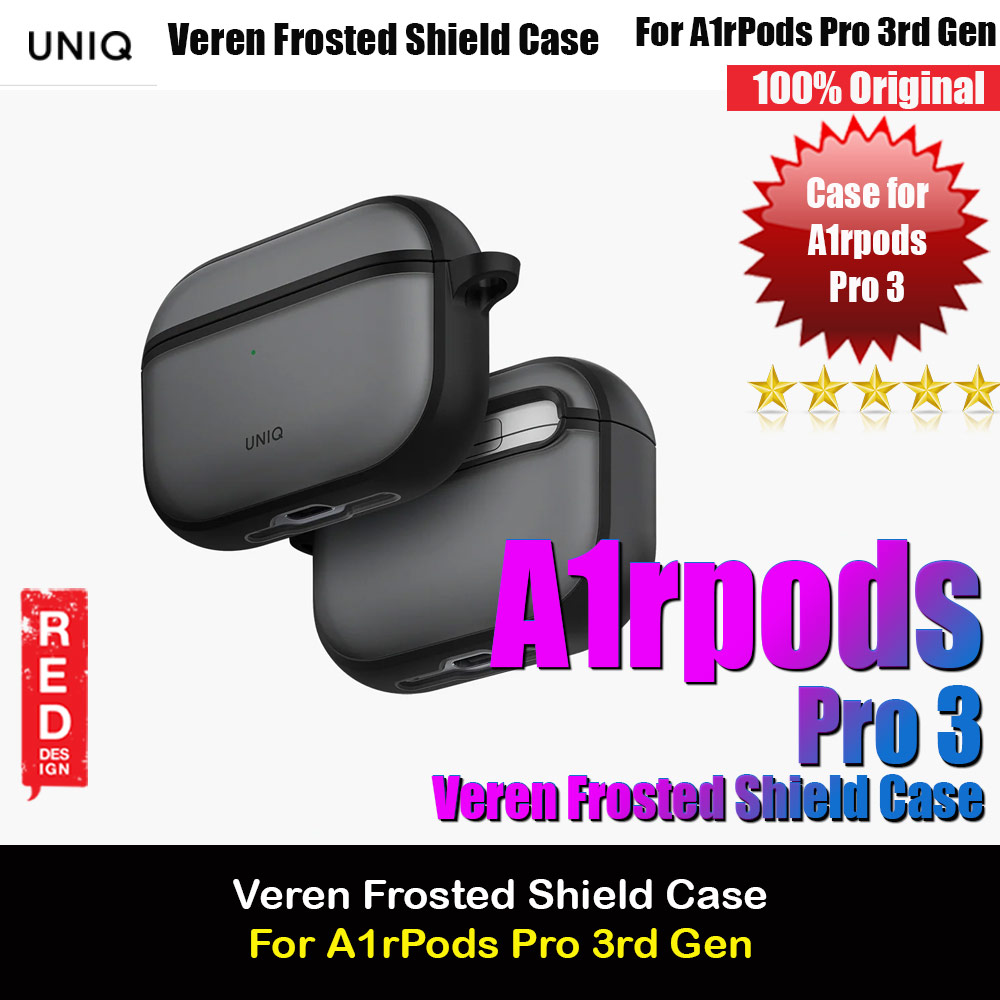 Uniq Veren Frosted Shield Case for Airpods Pro 3 3rd Gen 2025 (Smoke)