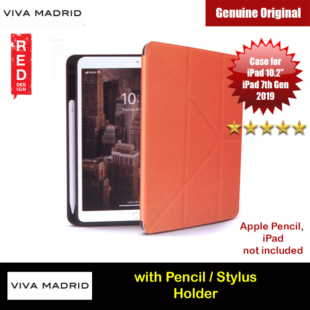 Viva Madrid Elegant Protection Flip and Standable Case with Integrated Pencil Holder for Apple iPad 10.2 7th Gen 2019 iPad 10.2 8th Gen 2020 (Brown)