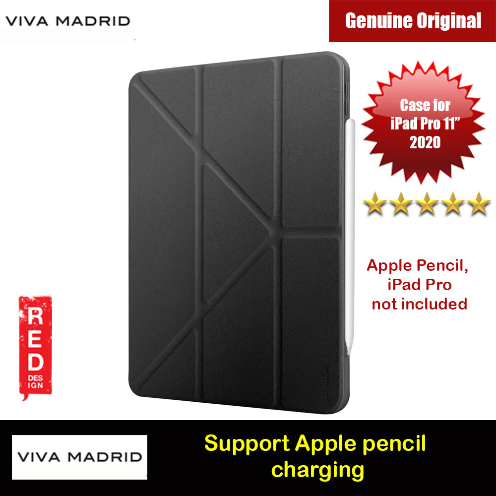 Viva Madrid Elegant Protection Flip and Standable Case with Integrated Pencil Holder for Apple iPad Pro 11 2nd 2020 (Black)