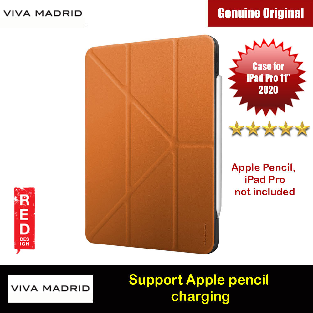 Viva Madrid Elegant Protection Flip and Standable Case with Integrated Pencil Holder for Apple iPad Pro 11 2nd 2020 (Brown)