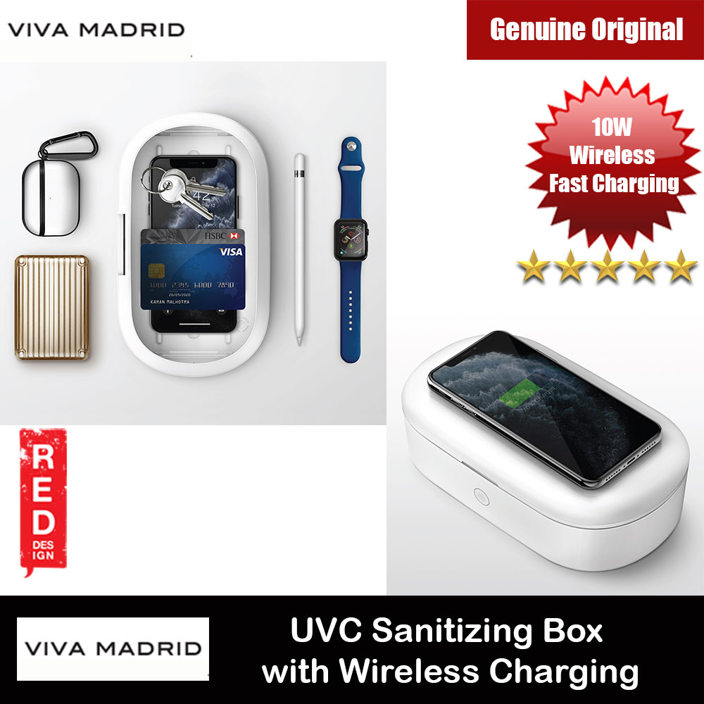 Viva Madrid Vanguard Smartcase Vault Pro UVC Sanitizing Box with Wireless Charging All in One Stera Multifunction UV Light Sanitizer Box Kill bacteria with 10W Fast Wireless Charging for Smartphone Smartwatch Airpods Mask Cosmetics