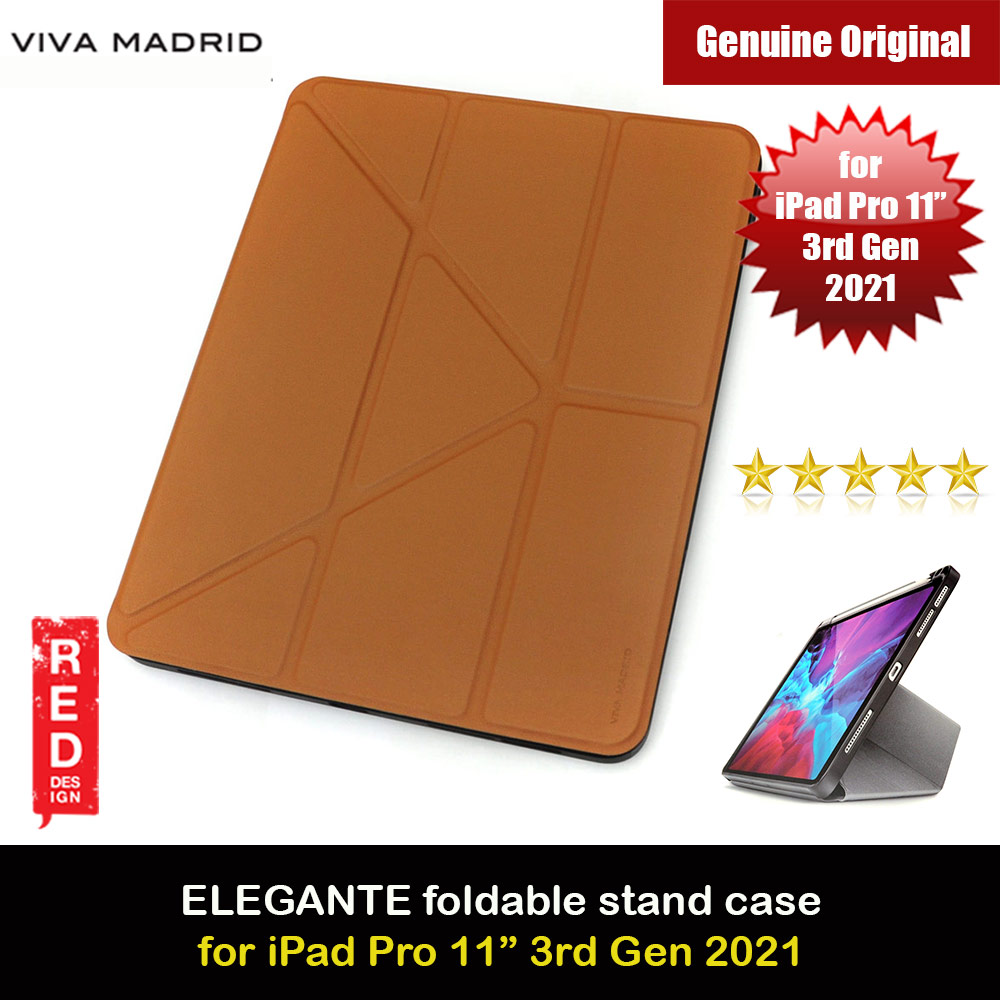 Viva Madrid Elegant Protection Flip and Standable Case with Integrated Pencil Holder for Apple iPad Pro 11 3rd Gen  2021 (Brown)