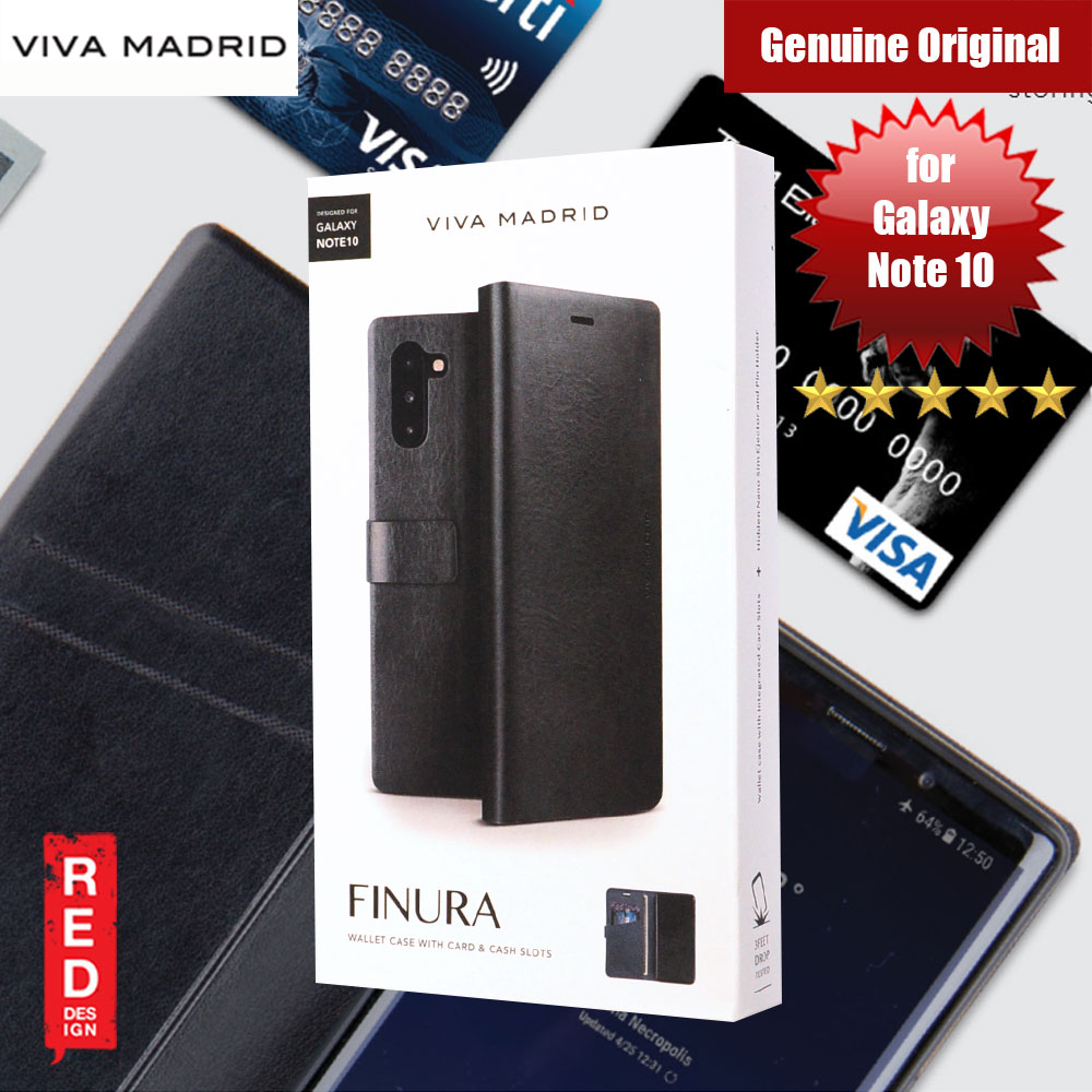 Viva Madrid FINURA Wallet Series Flip Case for Samsung Galaxy Note 10 (Black)