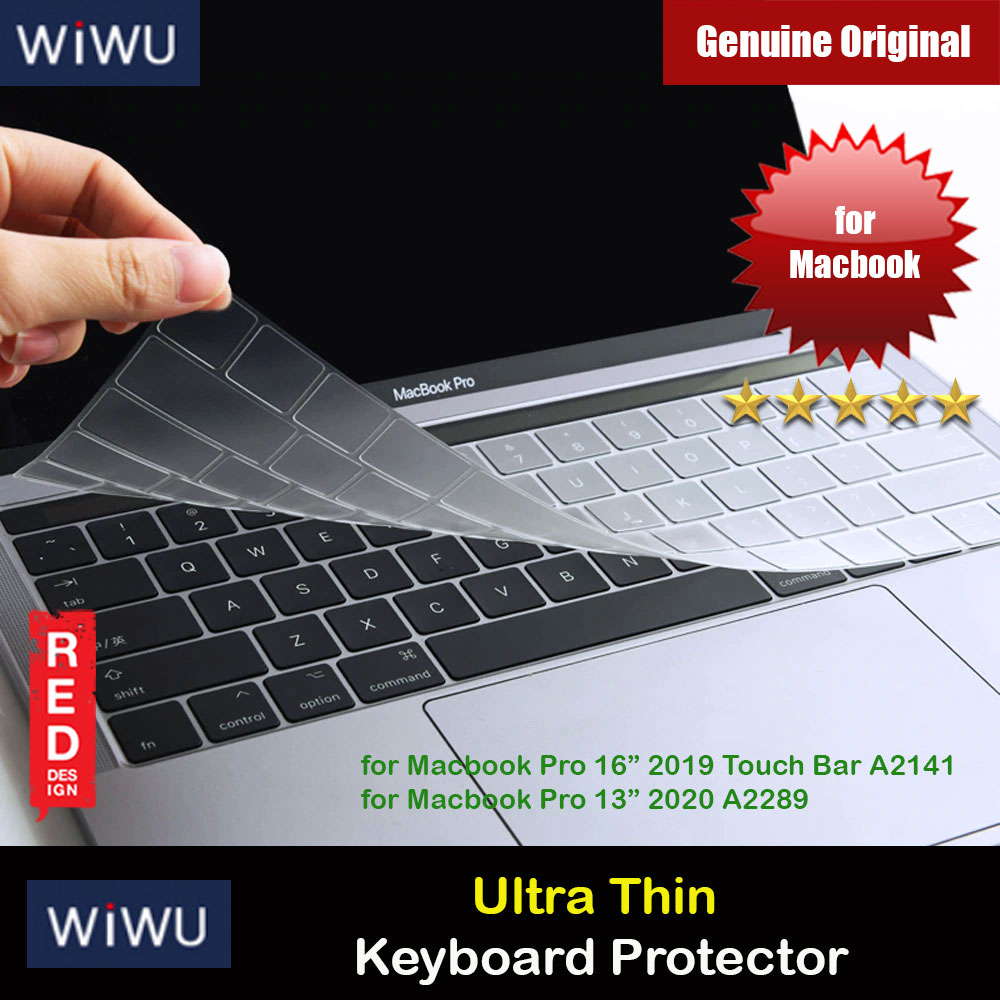 WIWU High Transparency Ultra Thin Keyboard Cover Protector for Macbook Pro 13" 2020 A2289 A2251 M1 A2338 Macbook Pro 16" Touch Bar 2019 A2141