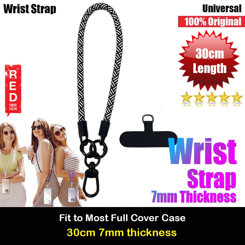 Red Design Selected Wrist Strap for phone (Black Cross)