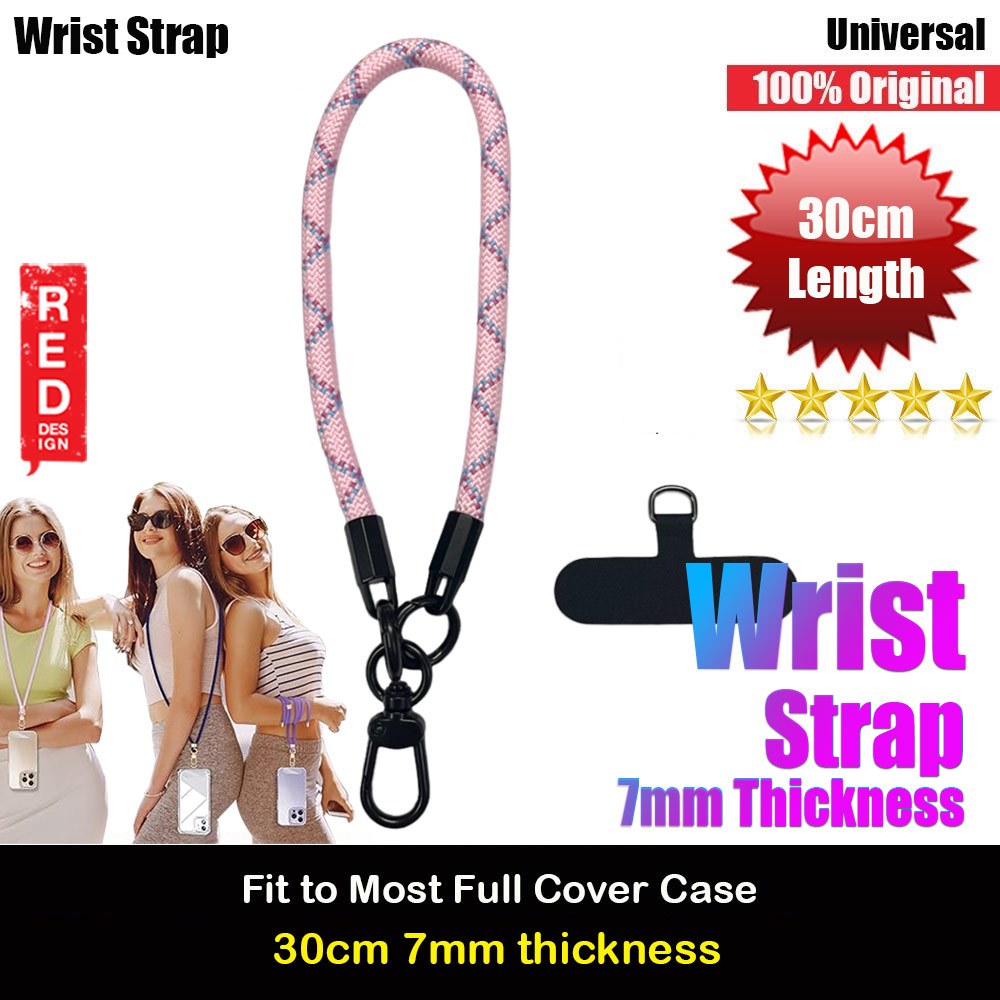 Red Design Selected Wrist Strap for phone (Pink Line)