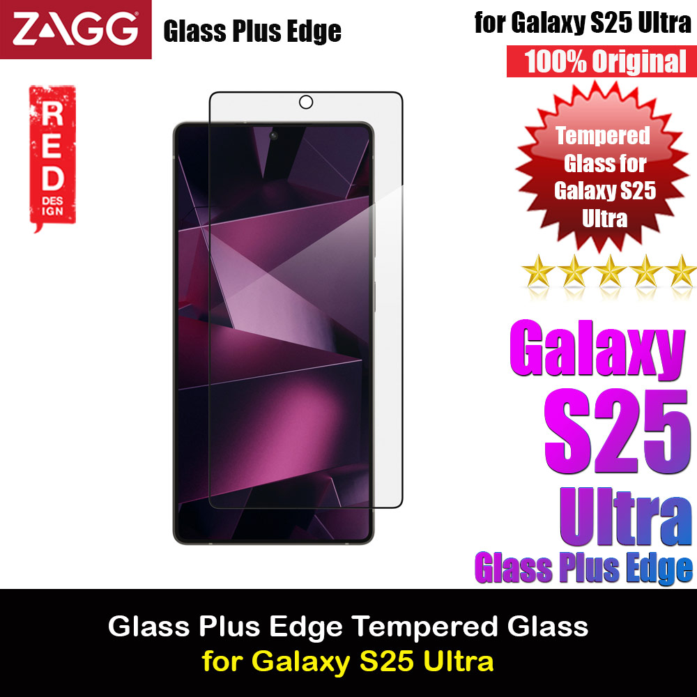 Zagg Galaxy S25 Ultra Tempered Glass Screen Protector Glass Plus Edge (Clear)