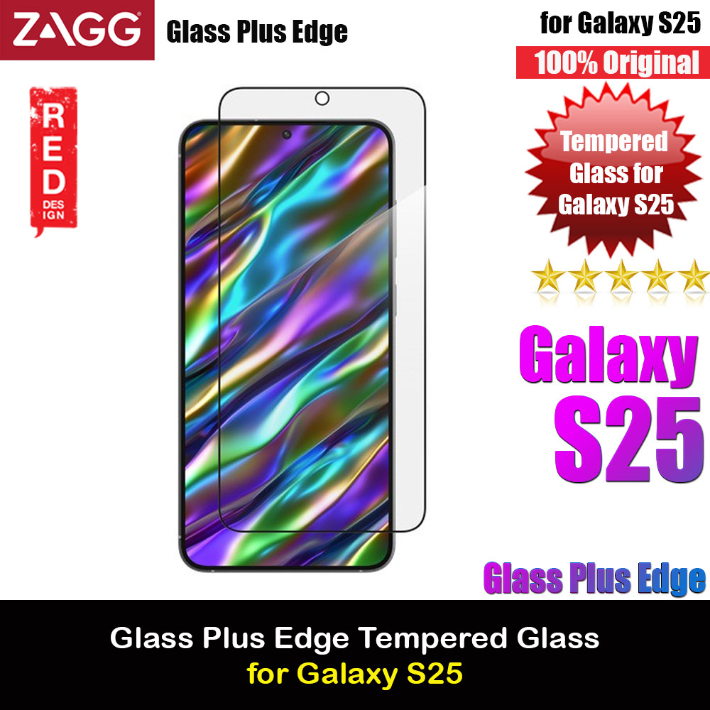 Zagg Galaxy S25 Tempered Glass Screen Protector Glass Plus Edge (Clear)