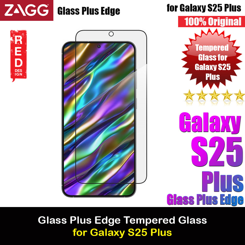 Zagg Galaxy S25 Plus Tempered Glass Screen Protector Glass Plus Edge (Clear)
