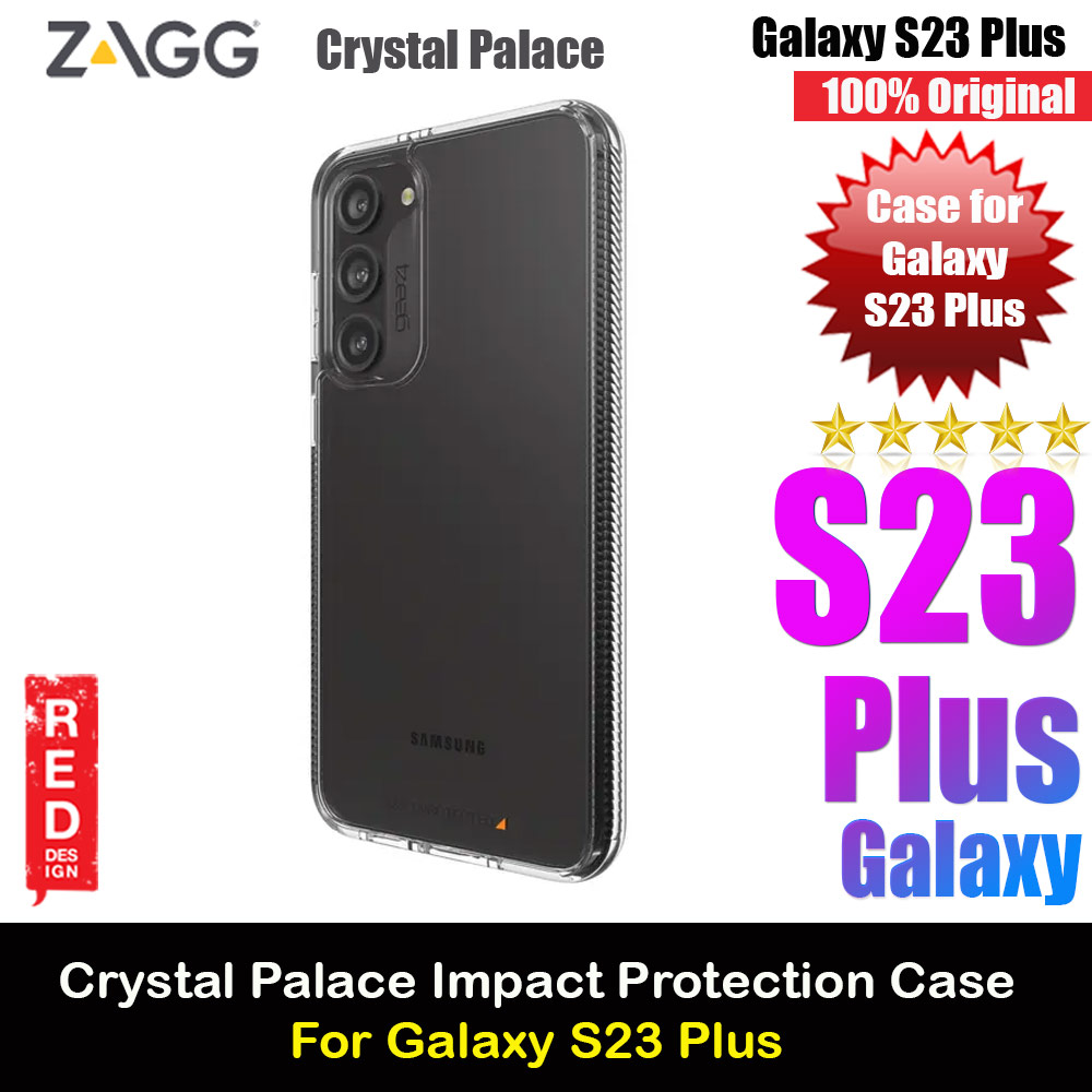 Zagg Crystal Palace D30 Crystalex High Qualitiy Transparent Clear Drop Impact Protection Case for Samsung Galaxy S23 Plus 6.6 (Clear)