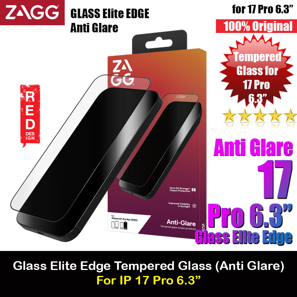 Zagg Privacy Glass Elite Edge Tempered Glass Screen Protector with Easy Installation Tray for iPhone 17 Pro 6.3 (Privacy)