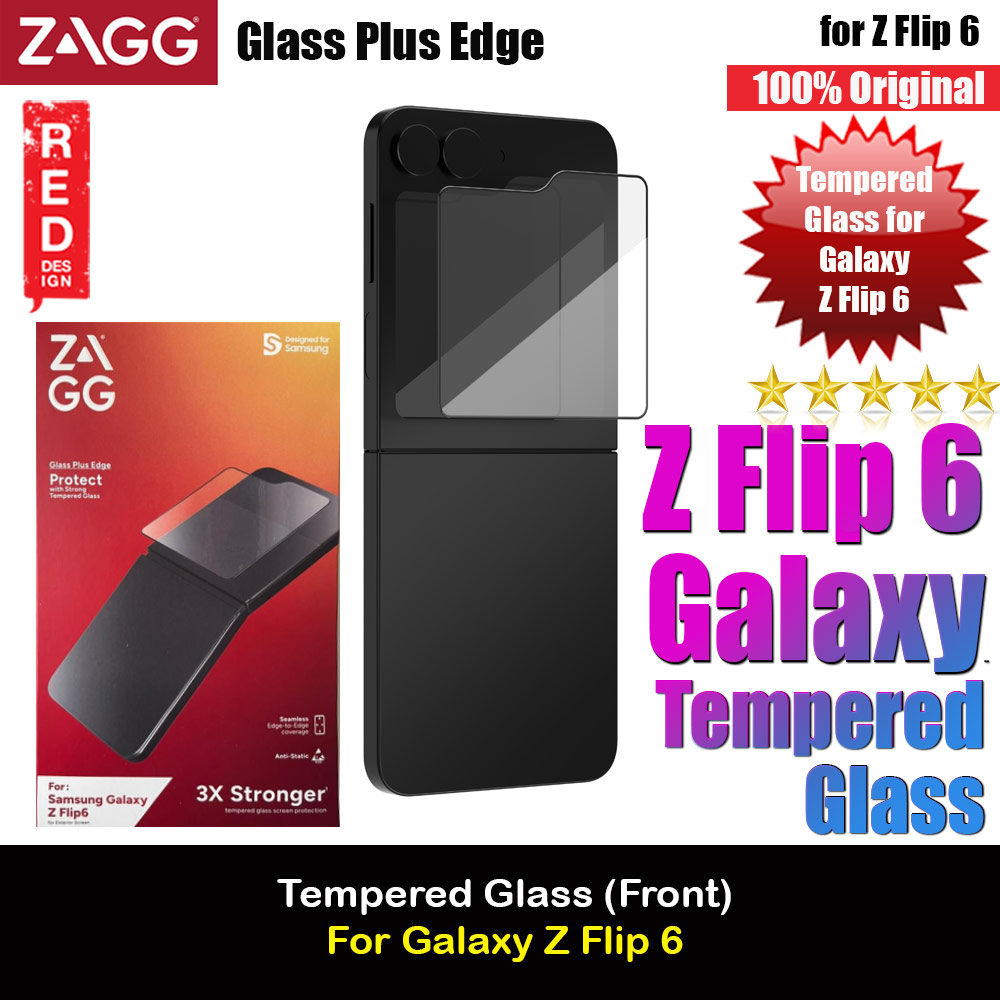 Zagg Glass Plus Edge Front Tempered Glass Screen Protector for Samsung Galaxy Z Flip 6