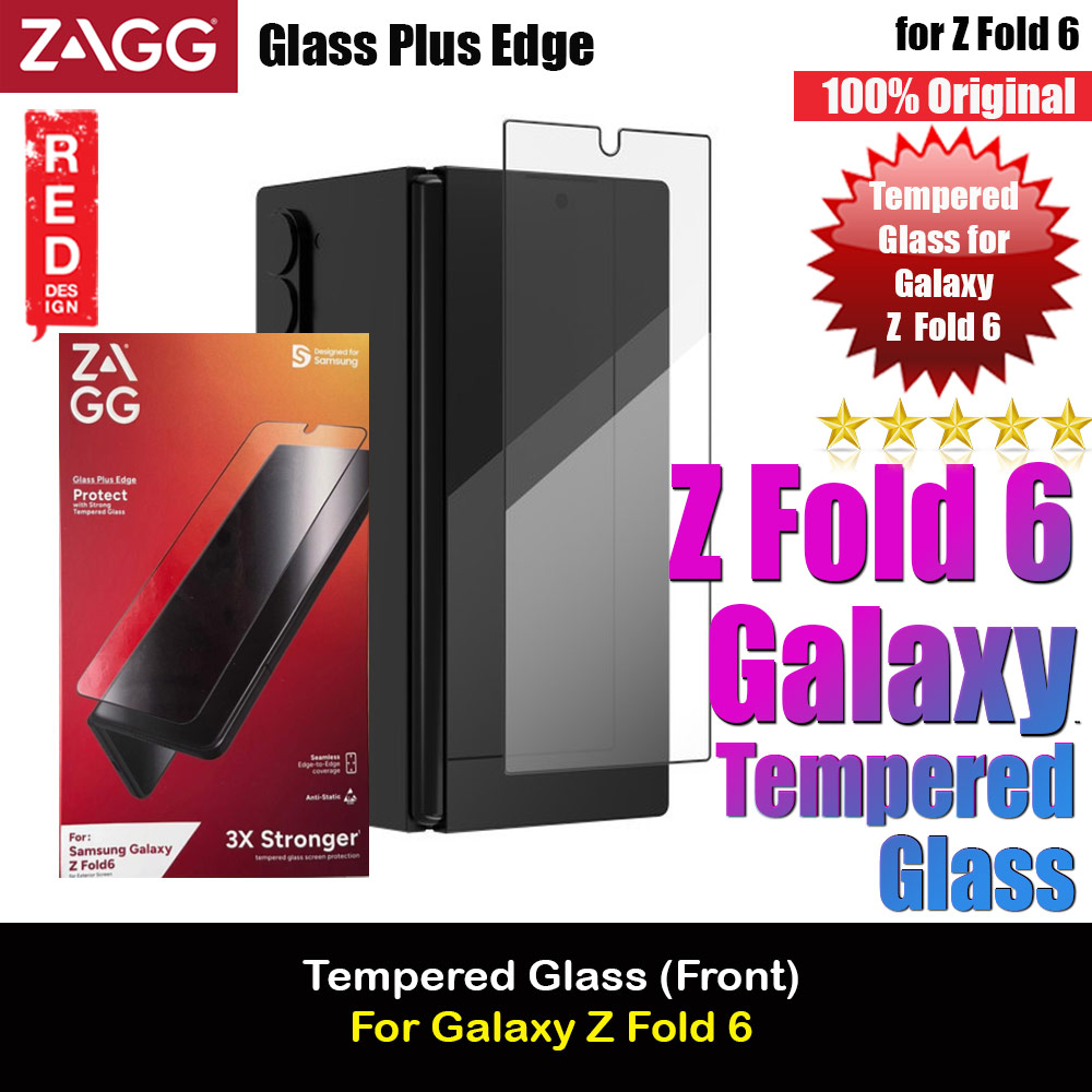 Zagg Glass Plus Edge Front Tempered Glass Screen Protector for Samsung Galaxy Z Fold 6
