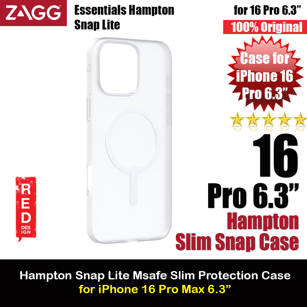 Zagg Essentials Hampton Snap Lite Magnetic Super Slim Case for iPhone 16 Pro 6.3 (Foggy)