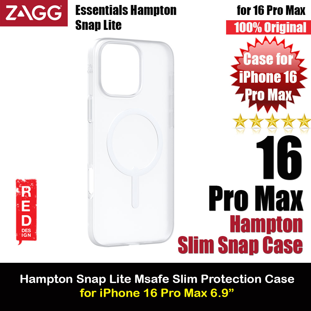 Zagg Essentials Hampton Snap Lite Magnetic Super Slim Case for iPhone 16 Pro Max 6.9 (Foggy)