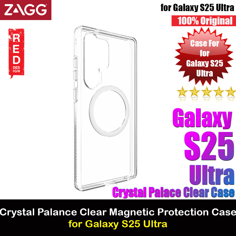 Zagg Crsytal Palace Snap Case Magnetic Compatible Drop Protection Case Case for Galaxy S25 Ultra (Clear)