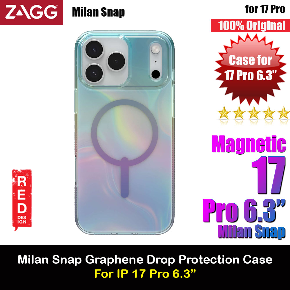 Zagg Milan Snap Magnetic Drop Protection Case for iPhone 17 Pro 6.3 (Iridescent Light)