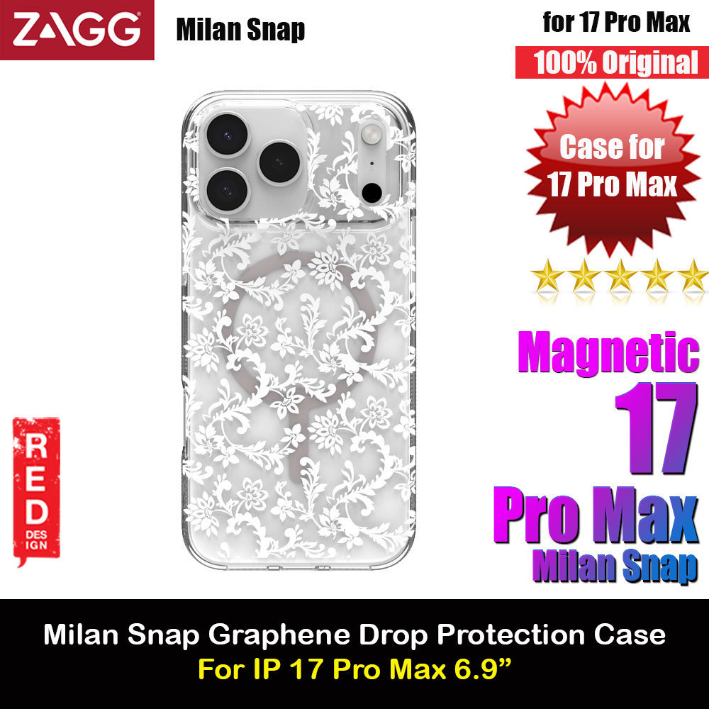 Zagg Milan Snap Magnetic Drop Protection Case for iPhone 17 Pro Max 6.9 (Boho Blossom)