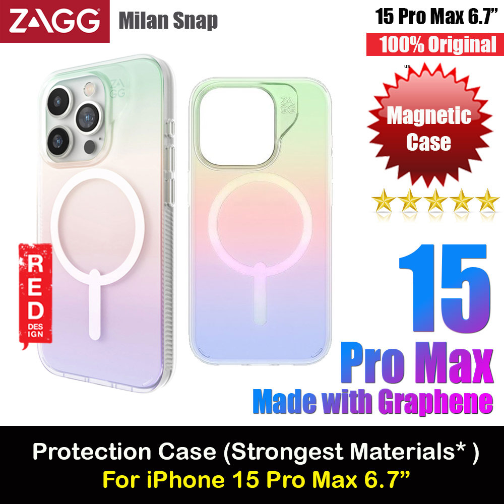 Zagg Milan Snap Magnetic Drop Protection Case for iPhone 15 Pro Max 6.7 (Iridescent)
