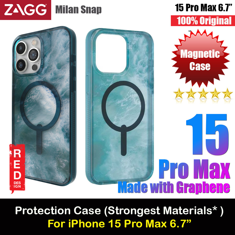 Zagg Milan Snap Magnetic Drop Protection Case for iPhone 15 Pro Max 6.7 (Ocean)