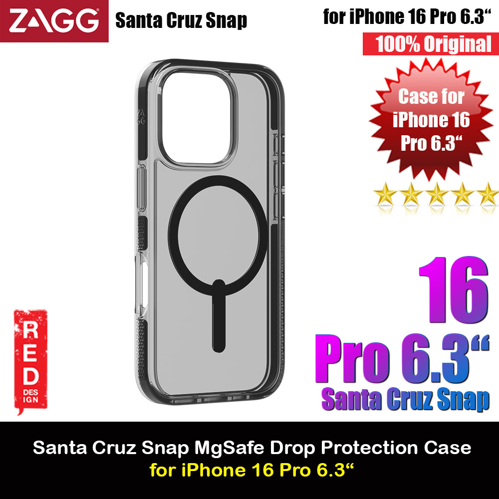 Zagg Santa Cruz Snap Magnetic Drop Protection Case for iPhone 16 Pro 6.3 (Midnight)