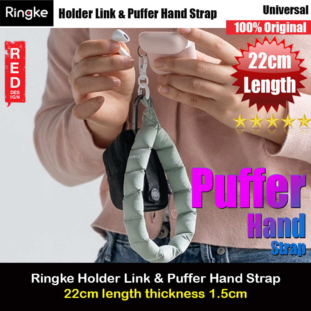 Ringke Eye Catching Holder Link & Puffer Hand Strap for Phone case (Light Blue)