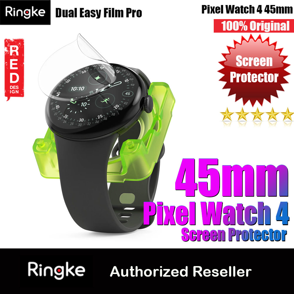 Ringke Screen Protector Dual Easy Film Pro High Quality EPU Self Healing Anti Finger Print Soft Screen Protector for Google Pixel Watch 4 45mm (Clear) 2pcs