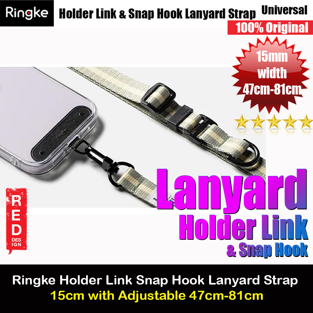 Ringke Adjustable Shoulder Holder Link Snap Hook Lanyard Crossbody Phone Strap for Phone case (Leaf Green)