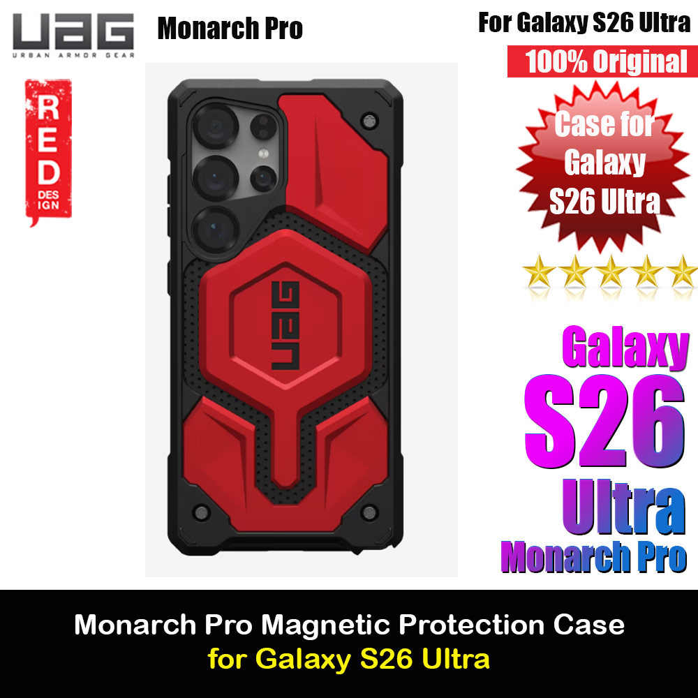 UAG Monarch Pro Magsafe Compatible Drop Proof Case for Samsung Galaxy S26 Ultra (Crimson)