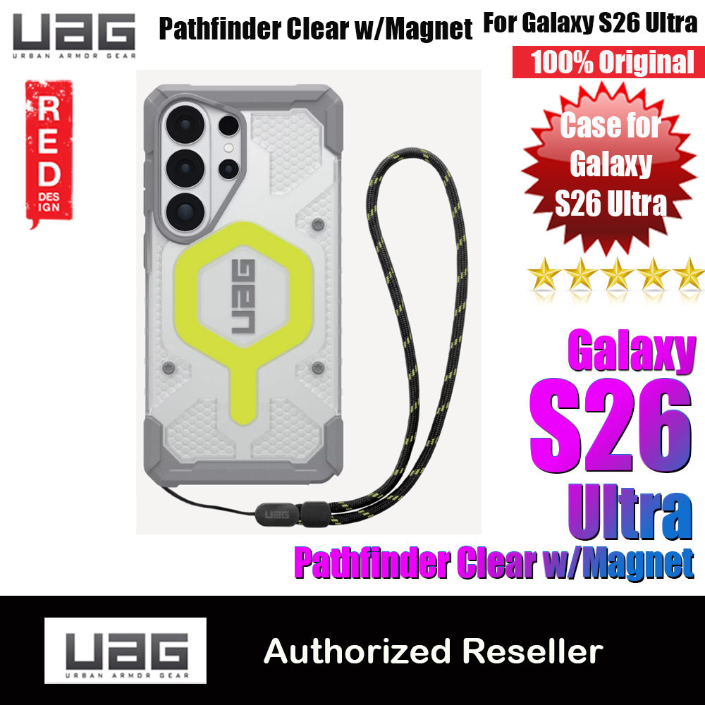 UAG Pathfinder Magsafe Compatible Drop Proof Case for Samsung Galaxy S26 Ultra with Lanyard Strap (Active Neon)