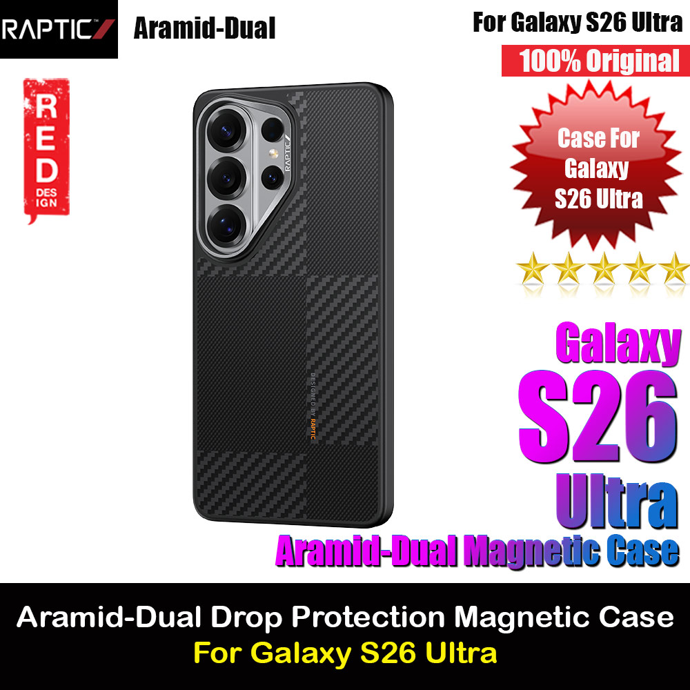 Raptic Aramid Dual Magnetic Drop Compatible Protection Case for Samsung Galaxy S26 Ultra (Mondrain)