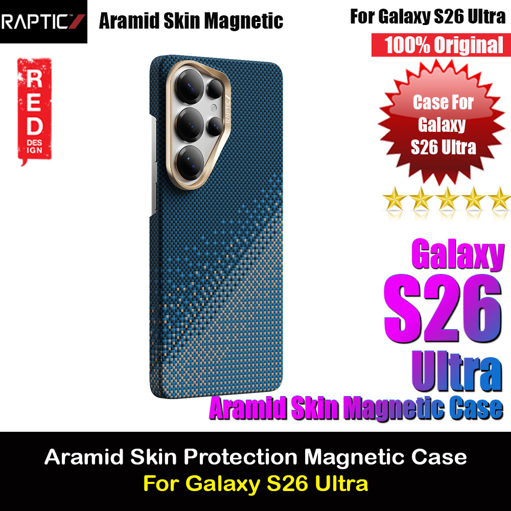 Raptic Aramid Skin Magnetic Compatible Protection Case for Samsung Galaxy S26 Ultra (Serenity Emerald)
