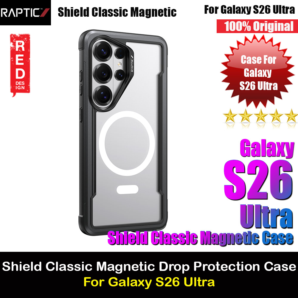 Raptic Shield Classic Magnetic Compatible Drop Protection Case for Samsung Galaxy S26 Ultra (Black)