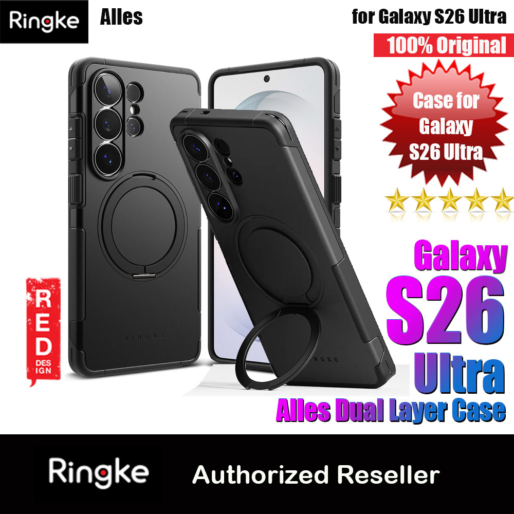 Ringke Alles Dual Layer Drop Protection Case with Kickstand for Samsung Galaxy S26 Ultra (Black)