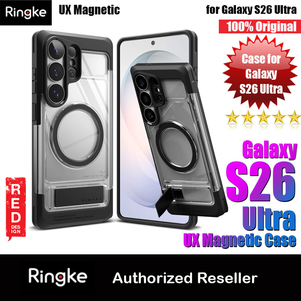 Ringke UX Magnetic Heavy Duty Drop Protection Case with Kickstand for Samsung Galaxy S26 Ultra (Clear)