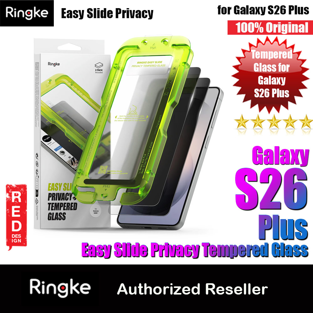 Ringke Easy Slide Tempered Glass Screen Protector for Samsung Galaxy S26 Plus (Privacy Anti Peep) 2pcs