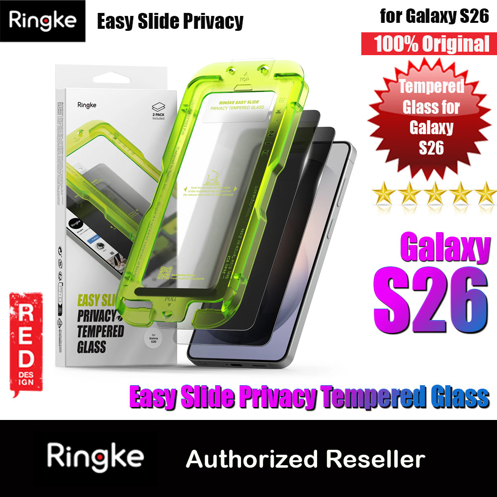 Ringke Easy Slide Tempered Glass Screen Protector for Samsung Galaxy S26 (Privacy Anti Peep) 2pcs