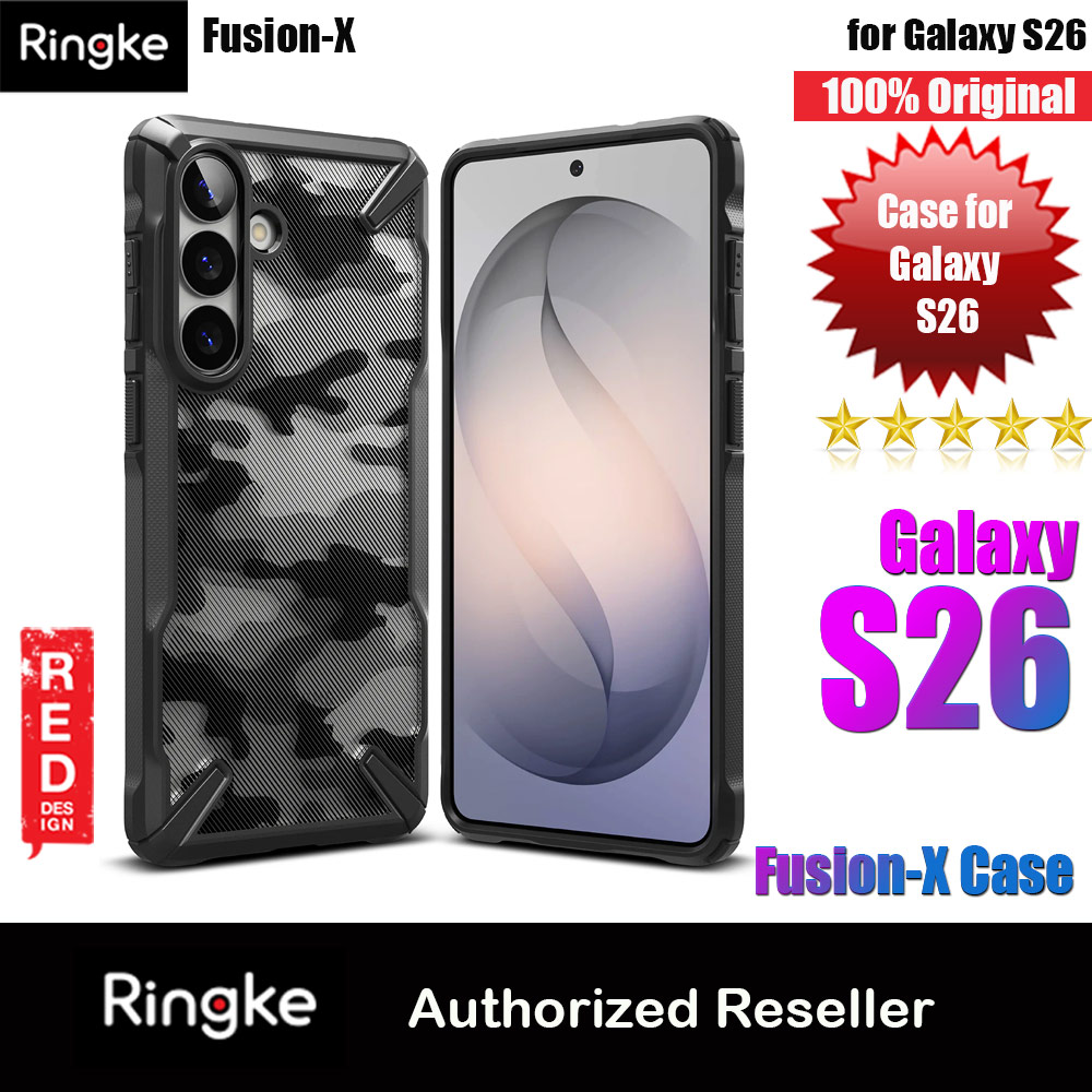Ringke Fusion X Rugged Heavy Duty Protection Case for Samsung Galaxy S26 (Camo Black)