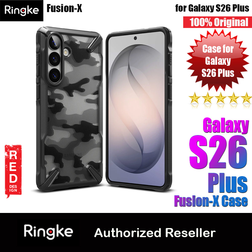 Ringke Fusion X Rugged Heavy Duty Protection Case for Samsung Galaxy S26 Plus (Camo Black)
