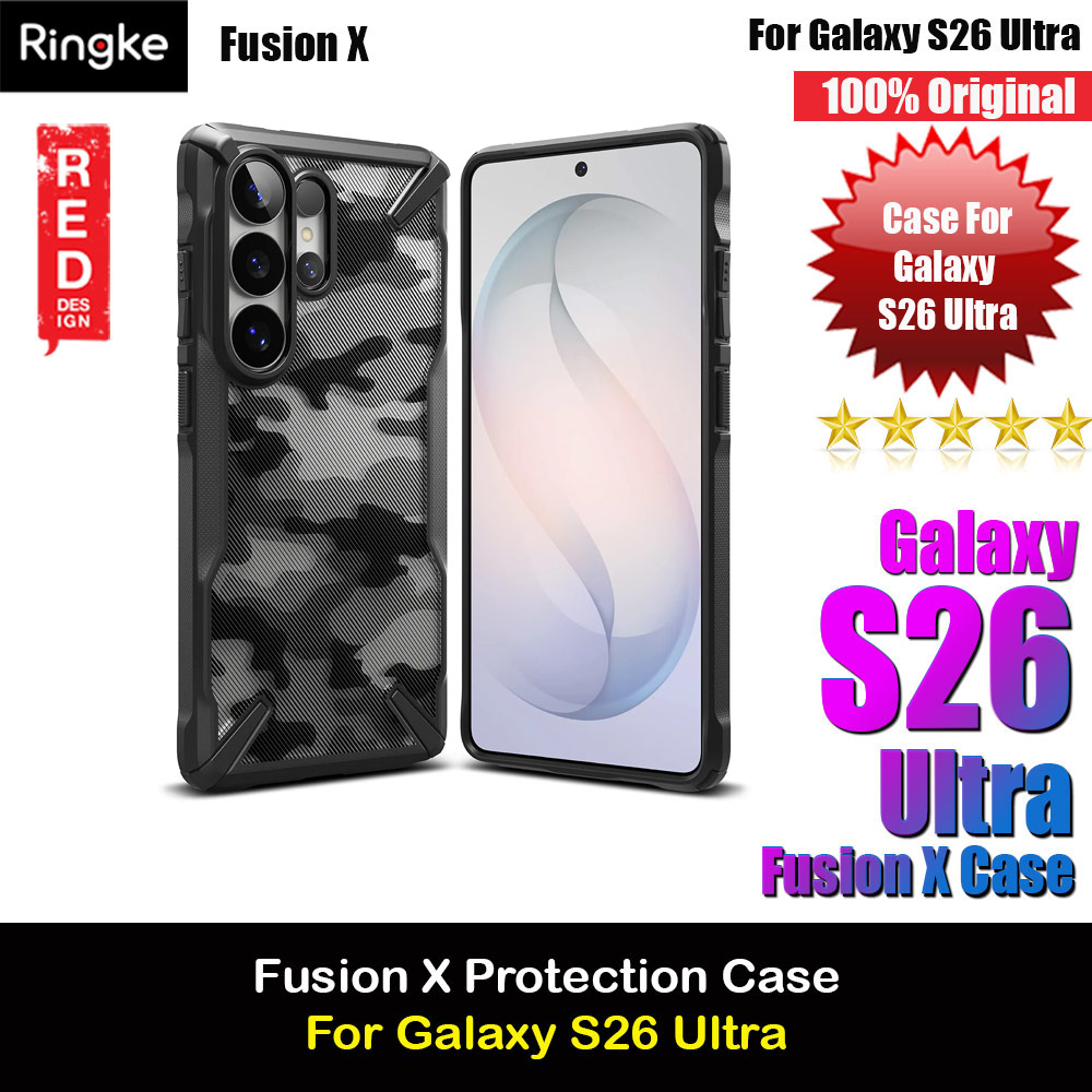 Ringke Fusion X Rugged Heavy Duty Protection Case for Samsung Galaxy S26 Ultra (Camo Black)