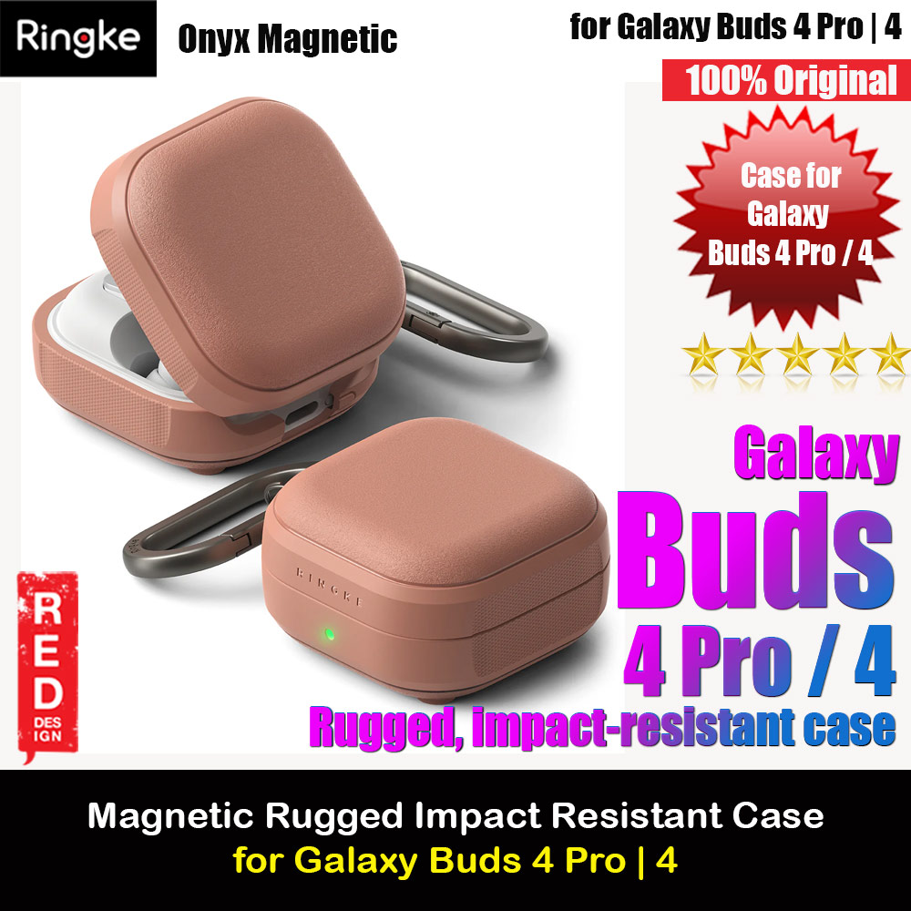 Ringke Onyx Magnetic Rugged Impact Resistant Case for Samsung Galaxy Buds 4 Pro | 4 (Constant Coral)