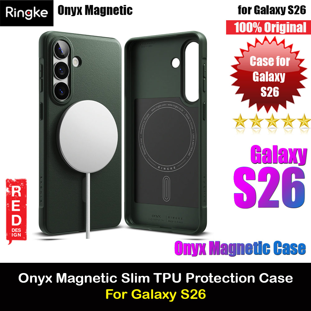 Ringke Onyx Magnetic Slim TPU Protection Case for Samsung Galaxy S26 (Dark Green)