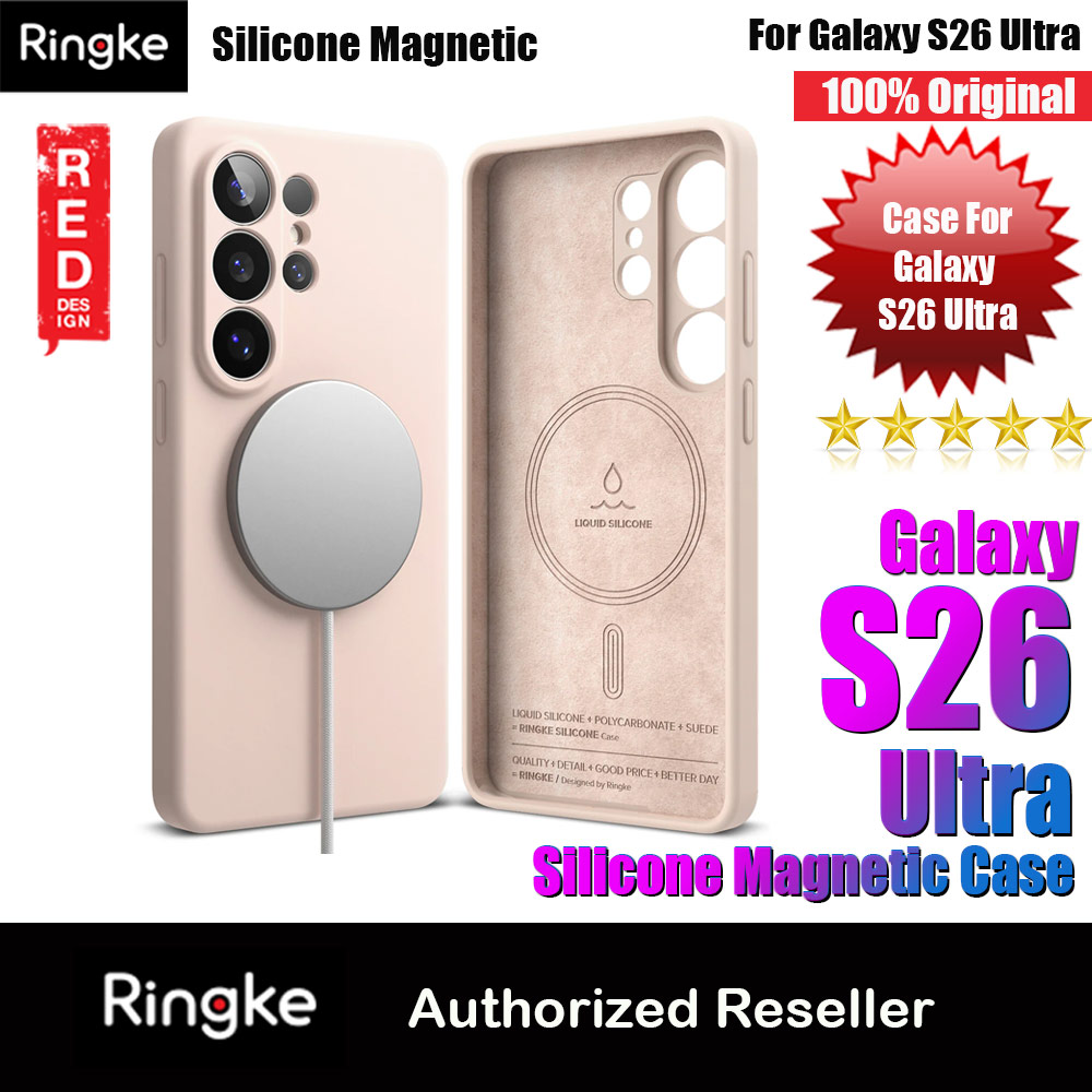 Ringke Silicone Magnetic Soft Protection Case for Samsung Galaxy S26 Ultra (Pink Sand)