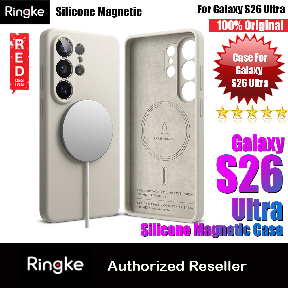 Ringke Silicone Magnetic Soft Protection Case for Samsung Galaxy S26 Ultra (Stone)