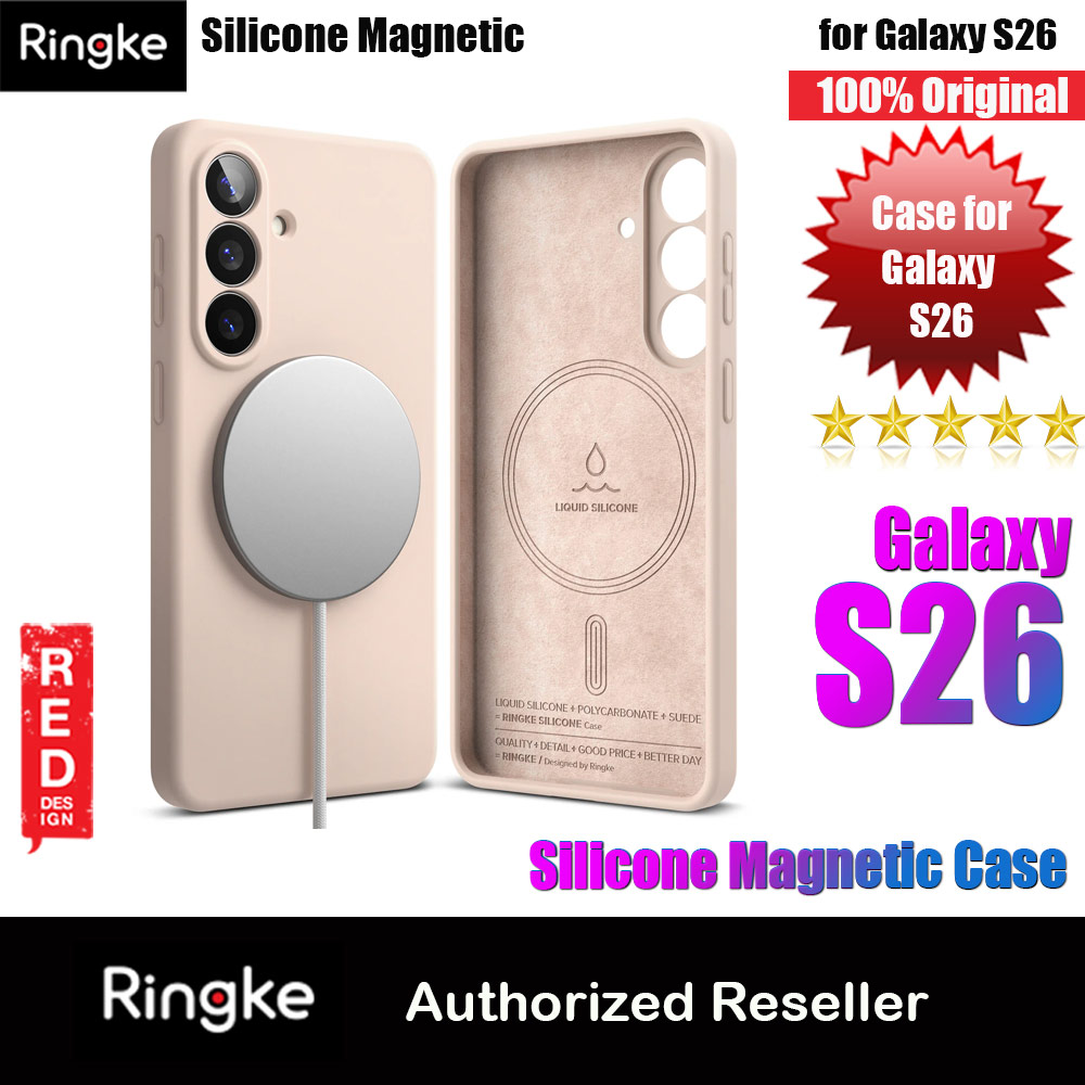 Ringke Silicone Magnetic Soft Protection Case for Samsung Galaxy S26 (Pink Sand)