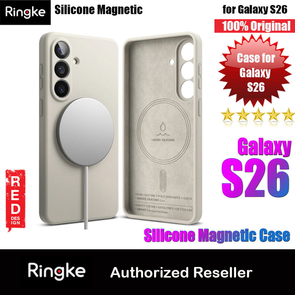 Ringke Silicone Magnetic Soft Protection Case for Samsung Galaxy S26 (Stone)